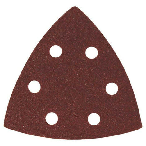AEG – Lot de 10 triangles abrasifs 93x93mm – Grains 60/80/120 – Pour ponçage bois et PVC – Hook&Loop – 4932430321 (1/4)