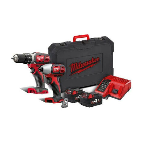 Milwaukee M18 Cblpp2a 402c Set Perceuse A Percussion M18 Cblpd 0 Visseuse A Choc M18 Cblid 0 2x Batterie 4 0ah Dans Hd Box 4933464536