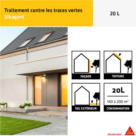 Traitement algicide et fongicide SIKA - Sikagard-120 Stop Vert - 20L