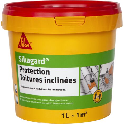 Sika – Peinture imperméable anti-fuites pour toitures inclinées – 1L – Blanc – Résistante aux intempéries et aux UV – Application facile en 2 couches