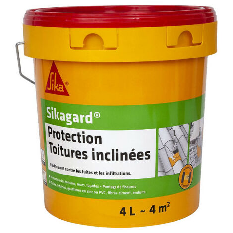 Sika – Peinture pour toiture sable 4L – Mat après séchage – Membrane élastique résistante aux intempéries – Protection contre infiltrations d'eau