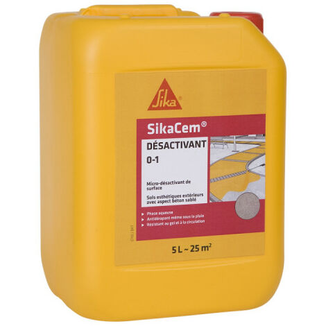 Sika – Désactivant de surface 5L – Aspect béton sablé – Antidérapant pour tous types de granulats – Application de +5°C à +35°C