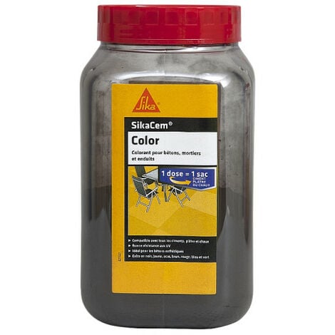 Colorant en poudre pour ciment, chaux et plâtre SIKA SikaCem Color - Noir - 700g