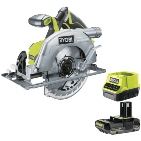 Pack RYOBI Scie circulaire R18CS7-0 - 18V One+ Brushless - 1 Batterie 2.0Ah - 1 Chargeur rapide