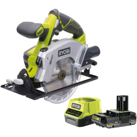 Pack RYOBI Scie circulaire RWSL1801M - 18V One+ - 1 Batterie 2.0Ah - 1 Chargeur rapide