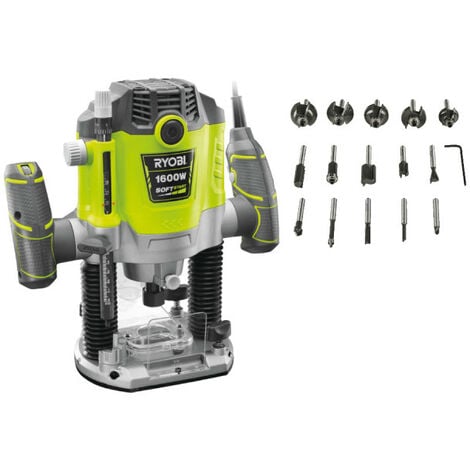 Pack RYOBI Défonceuse électrique RRT1600-K - 1600W - 254mm - Coffret 15 fraises panachées - RAKRBS15
