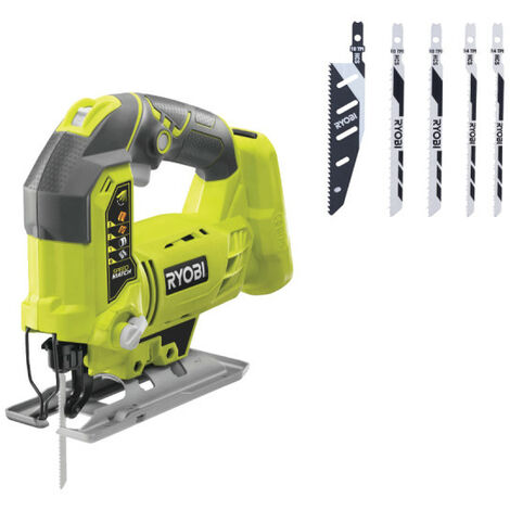 Pack RYOBI - Scie sauteuse pendulaire R18JS-0 - 18 V One+ - Sans batterie ni chargeur - Pack RYOBI de 5 lames - RAK05JSBFC - 100mm (1/5)