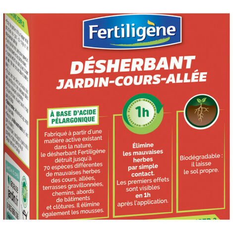Pack entretien - Désherbant concentré FERTILIGÈNE - 250ml - Anti-mousses ROUNDUP - 250ml