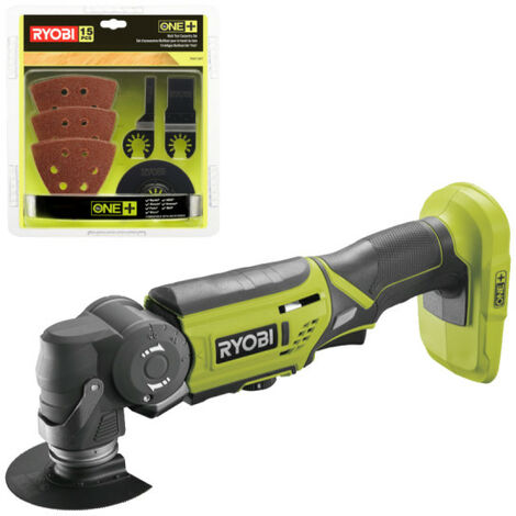 Pack RYOBI - Multitool R18MT-0 - 18V One+ sans batterie ni chargeur - Kit spécial bois 15 pièces RAK15MT (1/5)