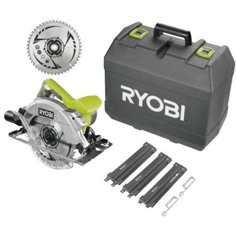 Pack RYOBI Scie circulaire RCS1600-K2B - 1600W - 66mm - 1 lame 48 dents - 1 lame 24 dents - guide de coupe - RAK03SR