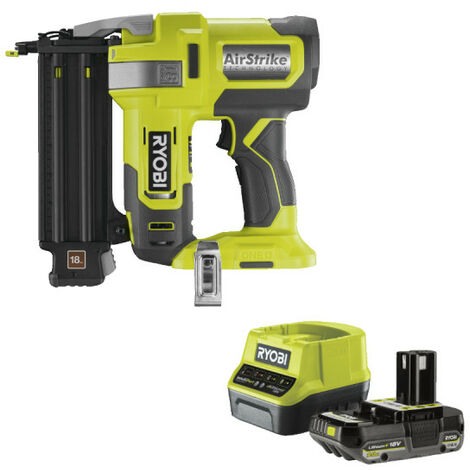 Pack RYOBI Cloueur d'assemblage air comprimé R18GN18-0 - 18V One+ - 1 batterie 2.0Ah - 1 chargeur rapide RC18120-120 (1/5)