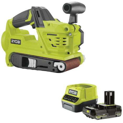 Pack RYOBI Ponceuse à bande R18BS-0 - 18V One+ - 75 mm - 1 batterie 2.0Ah - 1 chargeur rapide Pack RYOBI Ponceuse à bande R18BS-0 - 18V One+ - 75 mm - 1 batterie 2.0Ah - 1 chargeur rapide