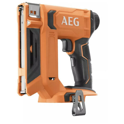AEG – Agrafeuse électroportative 18V – Capacité 90 agrafes – Ajustement profondeur sans outil – Pour bois, plastique et toiture - B18CS10-0