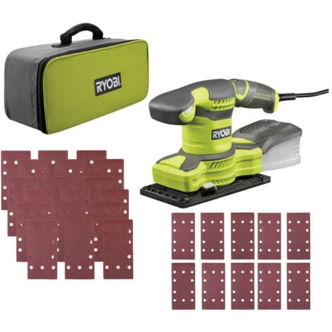 Pack RYOBI Ponceuse vibrante électrique RSS280 SA30 280W sac de