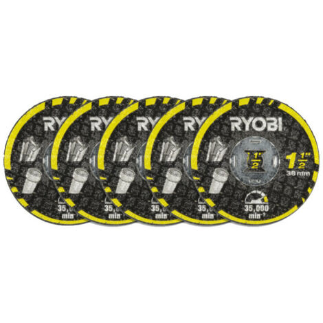 RYOBI Lot de 5 disques à tronçonner EZ Lock - RAR302-5 - 38mm (1/3)