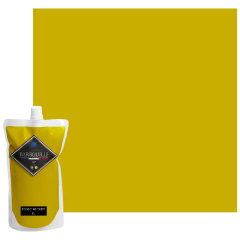 Peinture acrylique lessivable satin BARBOUILLE - Pour murs, plafonds, meubles et bois - 1L - Vert Toxic Mickey