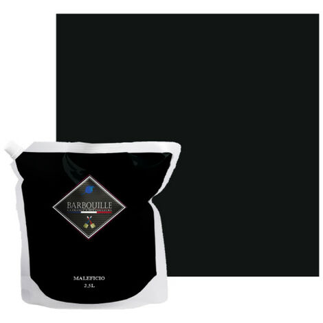 Peinture acrylique lessivable velours BARBOUILLE - Pour murs et plafonds - 2,5L - Noir Maleficio