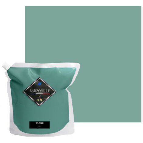 Peinture acrylique lessivable velours BARBOUILLE - Pour murs et plafonds - 5L - Vert Icône