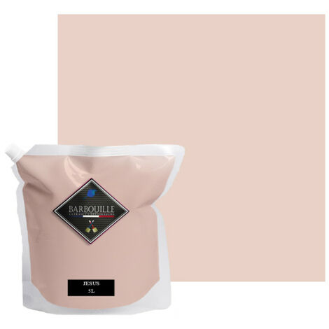 Peinture acrylique lessivable mat BARBOUILLE - Pour murs et plafonds - 5L - Rose Jésus