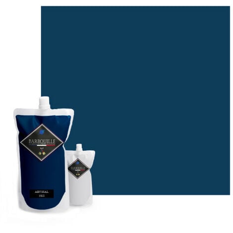 Peinture/résine époxy bi-composant mat BARBOUILLE - Pour carrelages, faiences, stratifiés, PVC - 1kg - Bleu Abyssal