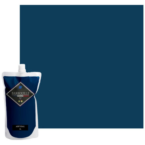 Peinture acrylique lessivable velours BARBOUILLE - Pour murs et plafonds - 1L - Bleu Abyssal