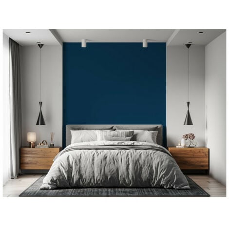 Peinture acrylique lessivable velours BARBOUILLE - Pour murs et plafonds - 1L - Bleu Abyssal