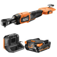Pack AEG Clé à cliquet - BSS18R14BL-0 - 18V Brushless - 61 Nm - 1/4’ - 1 batterie 2.0Ah - 1 chargeur - SETL1820S