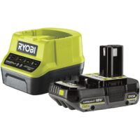 RYOBI Lot d'1 batterie et d'1 chargeur RC18120-120CG lithium-ion RYOBI, 18 V 2 Ah