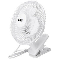 Ventilateur avec pince EDM 15W - 15cm - Blanc 33961