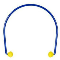 3M – Bouchons d'oreilles à arceau antibruit SNR 23 dB – Embouts sphériques confortables – Faciles à nettoyer – Couleur bleu/jaune