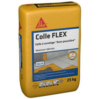 Colle à carrelage SikaCeram 200 Flex – Gris – 25kg – Mortier-colle double consistance pour sols et murs intérieurs/extérieurs