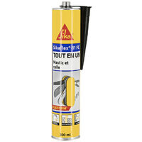 Sika – Mastic de fixation noir 300ml – Pour béton, métal, bois, verre – Résistance mécanique et aux intempéries – Technologie Purform