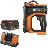 Mini Compresseur AEG 18V BK18C-0 - Pression Max 10,3 Bars / 150 PSI, 3 Embouts, Mode Auto - Sans Batterie Ni Chargeur