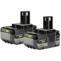 RYOBI Lot de 2 batteries 18V One+ 5.0Ah Lithium-ion RB18LL50