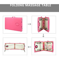 Table de massage Spa en aluminium pliant en trois étapes - Rose - Rose