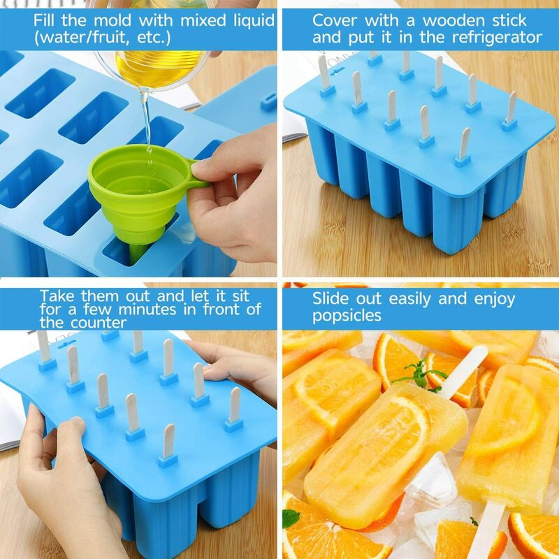 budino ghiaccioli con base in plastica Pp per ghiaccioli fai da te Ztoma Set di 6 stampi portatili per gelato adatto per bambini e adulti Stampo per budini riutilizzabili 