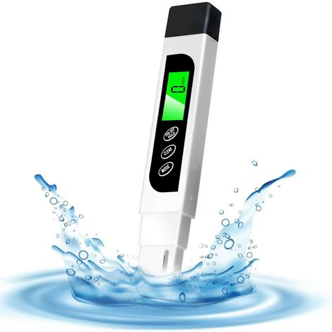Yangyme Tester di qualità dellAcqua 3 in 1 qualità Acqua Misuratore con LCD Retroilluminato Misuratore PH Acqua Auto-Calibrazione per Acqua Potabile Idroponica Acquari Piscine 