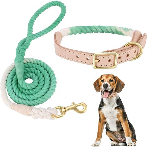 Guinzaglio in corda di cotone verde colore Dog & Field 