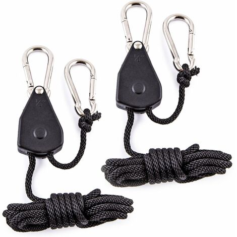 2 Pezzi Fino a Un Peso Massimo di 68 kg. Ganci Rope Ratchet Ganci di Corda Nylon Ganci di carico Regolabili ,Corde per Gancio Corde imbragature per impianti Leggeri 