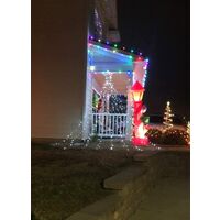 Decorazioni natalizie Luci da esterno Stella Albero di Natale Timer luminoso Luci natalizie per giardino, matrimonio, festa, decorazioni natalizie bianche