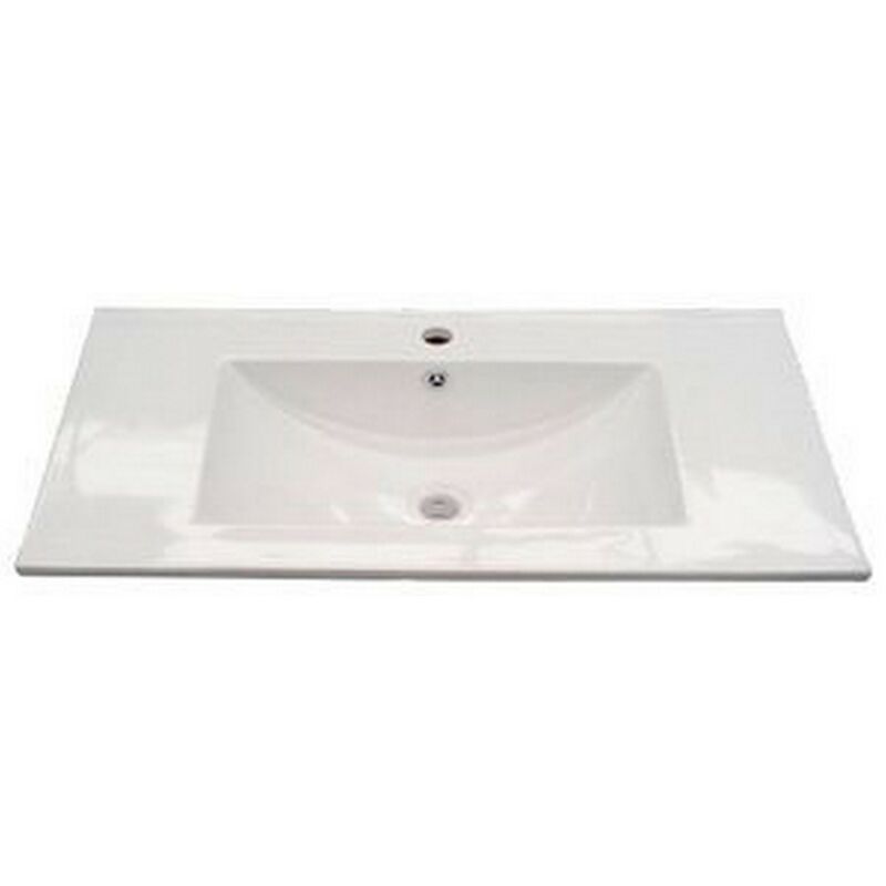 Lavabo in ceramica monoforo 45x37 cm salvaspazio