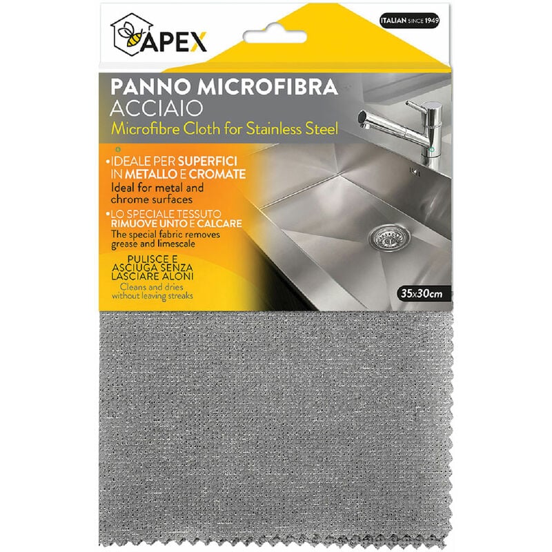 PANNO MICROFIBRA PER SUPERFICI METALLO CM 35 X 30