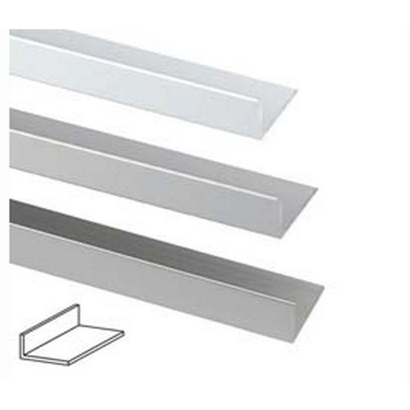 5PZ PROFILO ANGOLI DIVERSI IN ALLUMINIO - MM.15X10 MT.2 ARGENTO