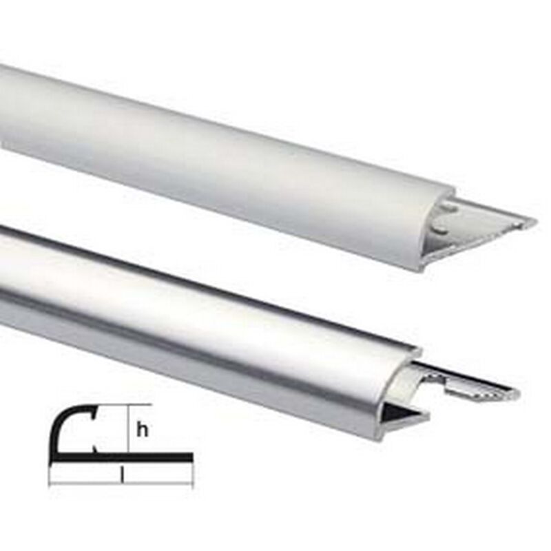 5PZ PROFILO RONDALU MT.2,5 ALLUMINIO - MM.10 H.X24 L. ALLUMINIO ARGENTO