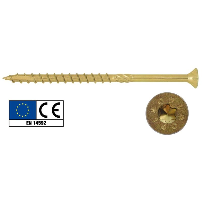 100 Viti Per Legno Testa Torx 4.2x45mm - Finitura Anticorrosione Marrone Per Esterno - Foto 3