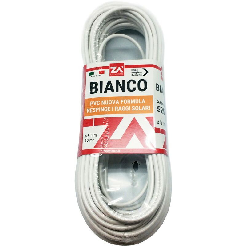 FILO STENDIBIANCHERIA PER BALCONE CAVO CORDA STENDIPANNI DA BUCATO IN PVC  20 mt