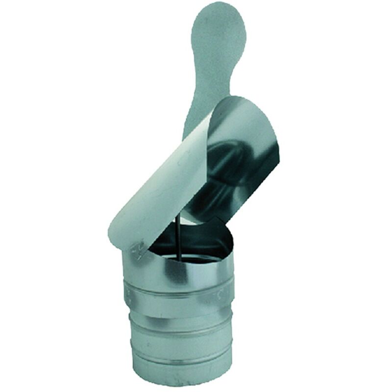 Fumaiolo Girevole Con Gallo In Acciaio Inox - Terminale Per Camino, Base 32x32 Cm