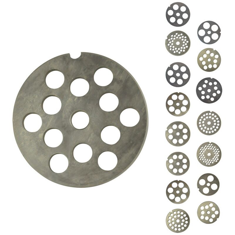 Palumbo Piastra Per Tritacarne N. 22 F.20 (6 Fori) In Acciaio Al Carbonio Per Alimenti, Adatta A Tritacarne Elettrici E Manuali, Confezione In Blister
