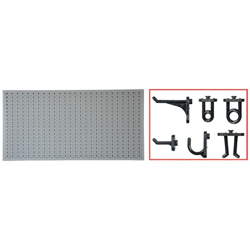 PRATYAHARA Set 6 Contenitori Con Ganci Per Pannello Forato – 3 Bicchieri E 3 Vassoi In ABS, Ganci In Acciaio, Per Garage E Ufficio - 4