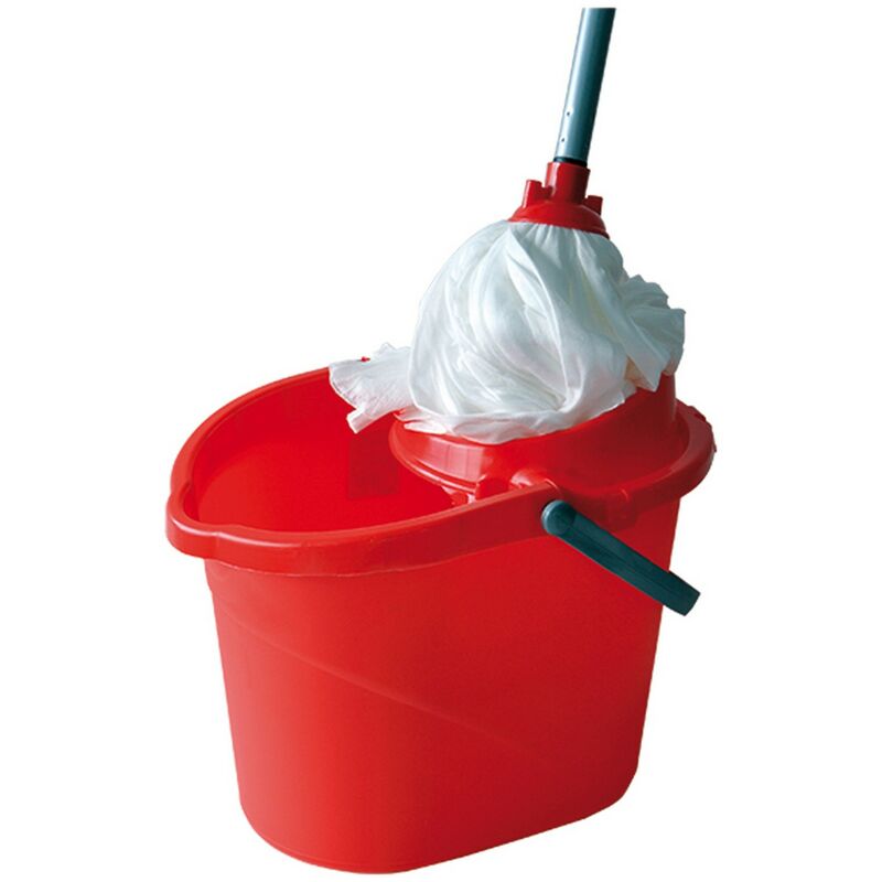 Secchio Lavapavimenti 11L Con Strizzatore - Plastica Rossa, Made In Italy - Foto 12